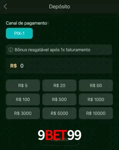 deposits 9BET99